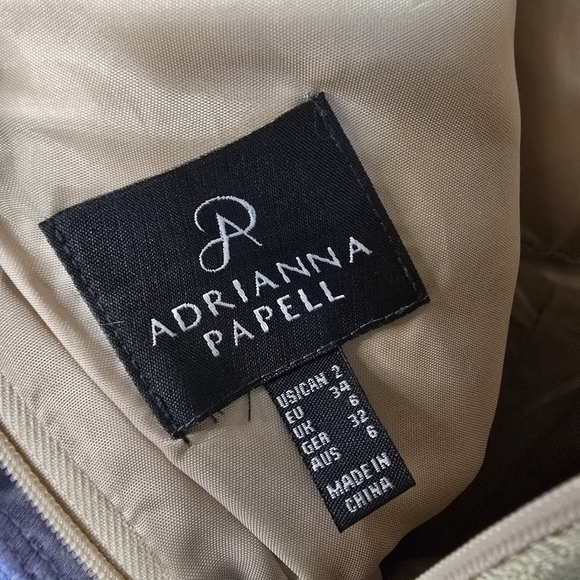 Adrianna Papell gold Rosette Gown with pockets floor lenght full skirt - Picture 10 of 16